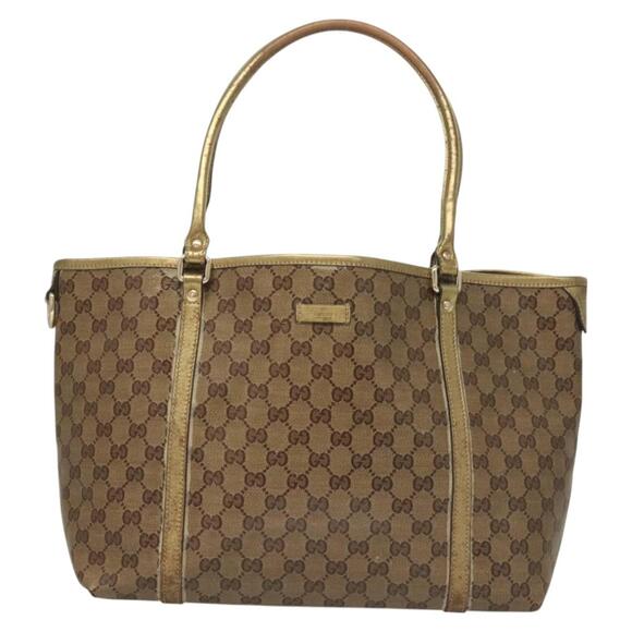 GUCCI GG Crystal Tote Bag Coated Canvas Beige Gold - Picture 2 of 12